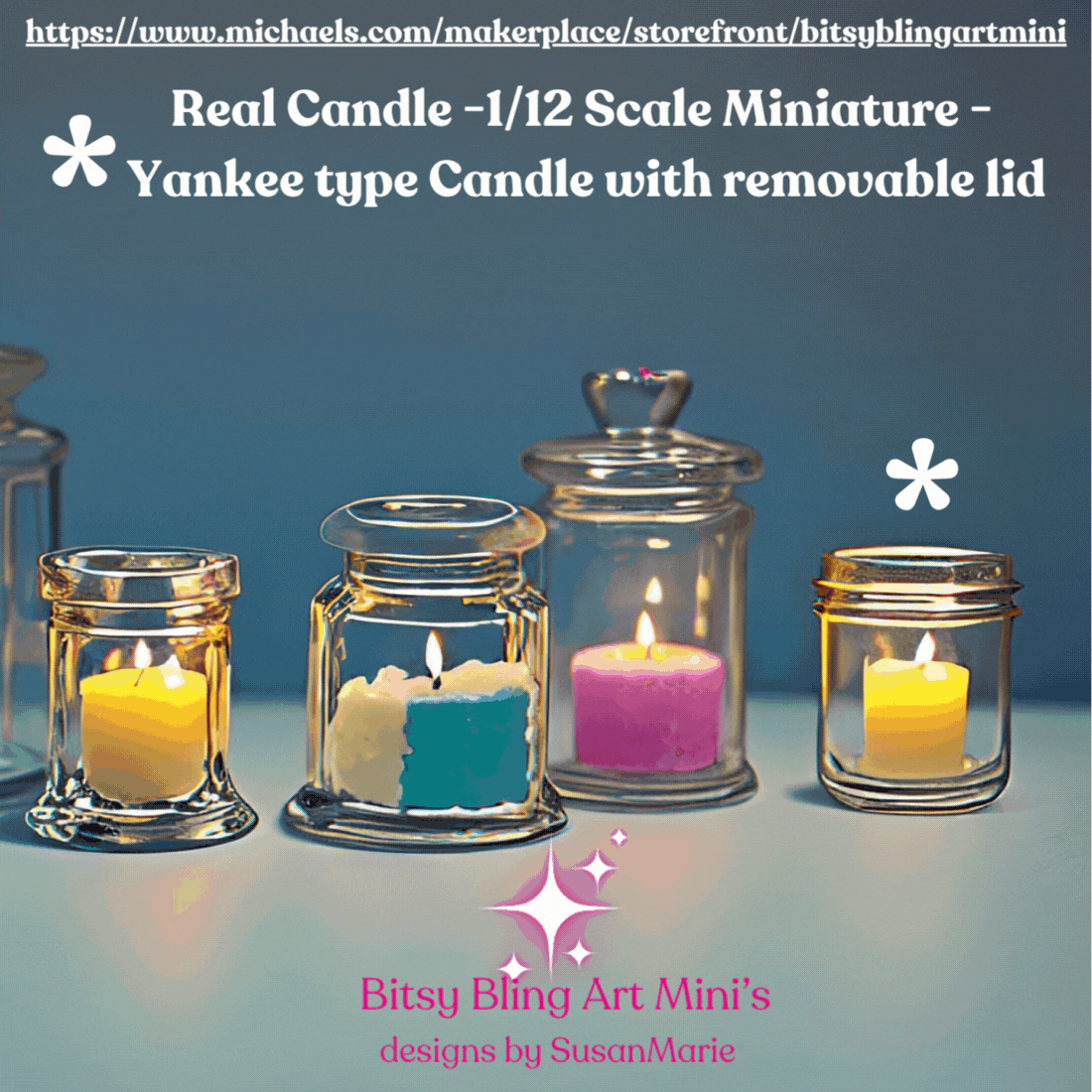 Handmade Miniature Candle for Fashion Dolls with Real Wax a Removable Lid and Wick - image1